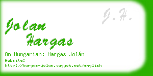 jolan hargas business card